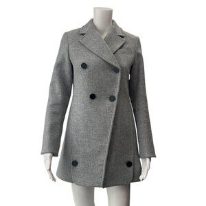 $1790 Proenza Schouler Gray Double Breasted Coat Wool Jacket size 2